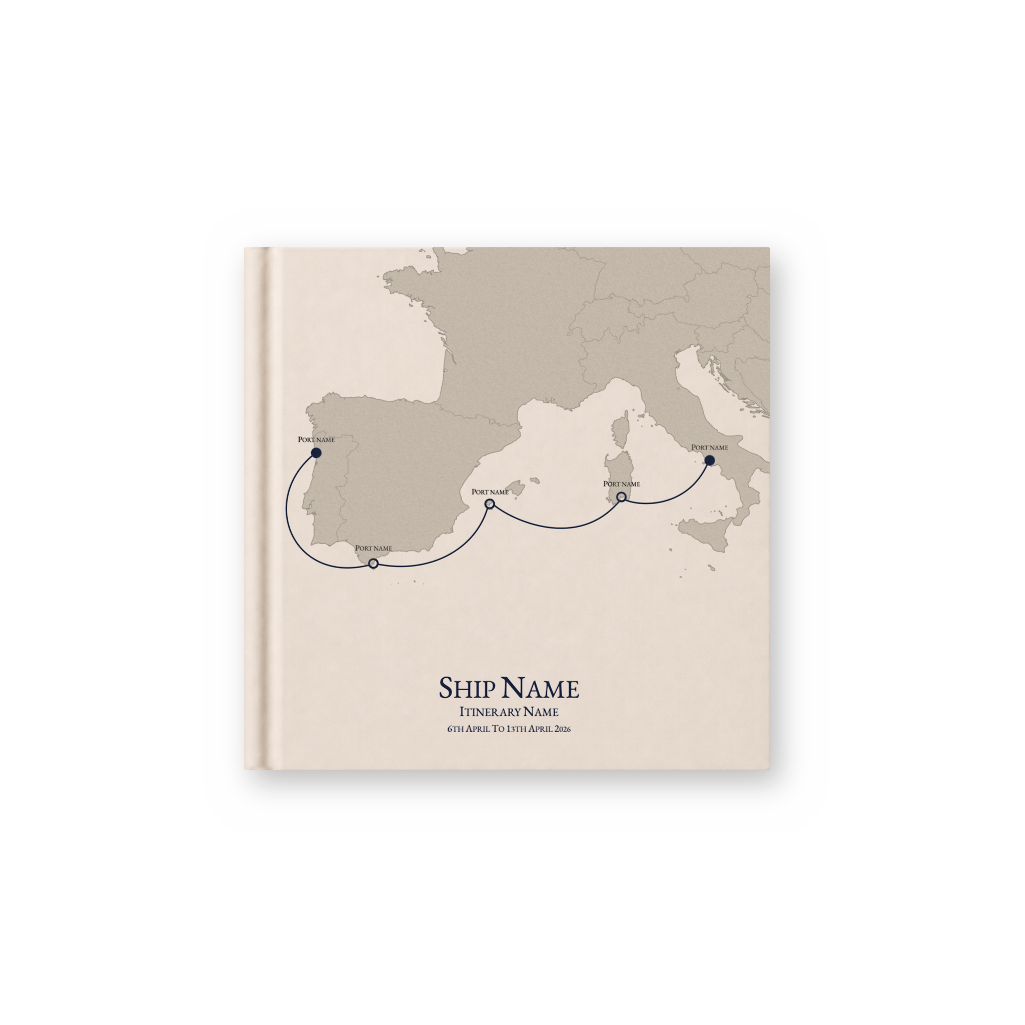 Standard personalised cruise itinerary album
